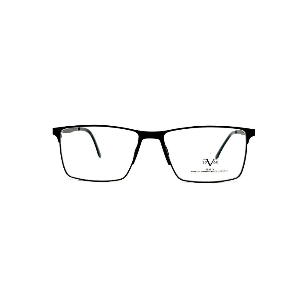 Men's Rectangular Matte Black Metal Eyeglasses Pl… - image 8